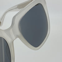 Ann Demeulemeester Sunglasses Oversized White with Grey Lenses 925 Silver AD21C4SUN - Watches & Crystals