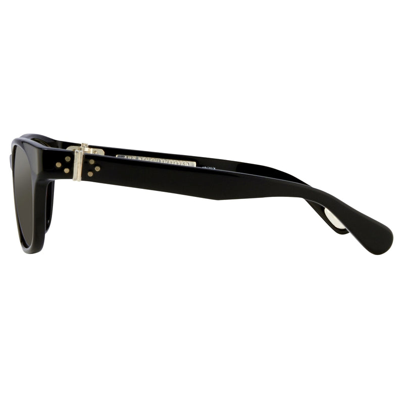 Ann Demeulemeester Sunglasses Rectangular Black 925 Silver with Grey Lenses AD15C6SUN - Watches & Crystals