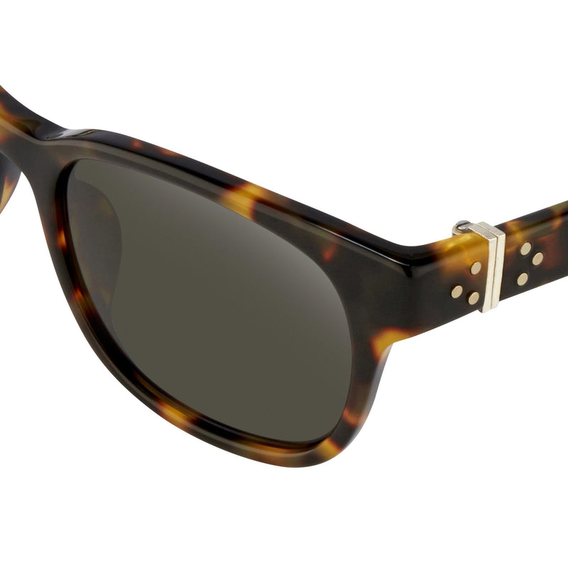 Ann Demeulemeester Sunglasses Rectangular Tortoise Shell 925 Silver with Grey Lenses AD15C7SUN - Watches & Crystals