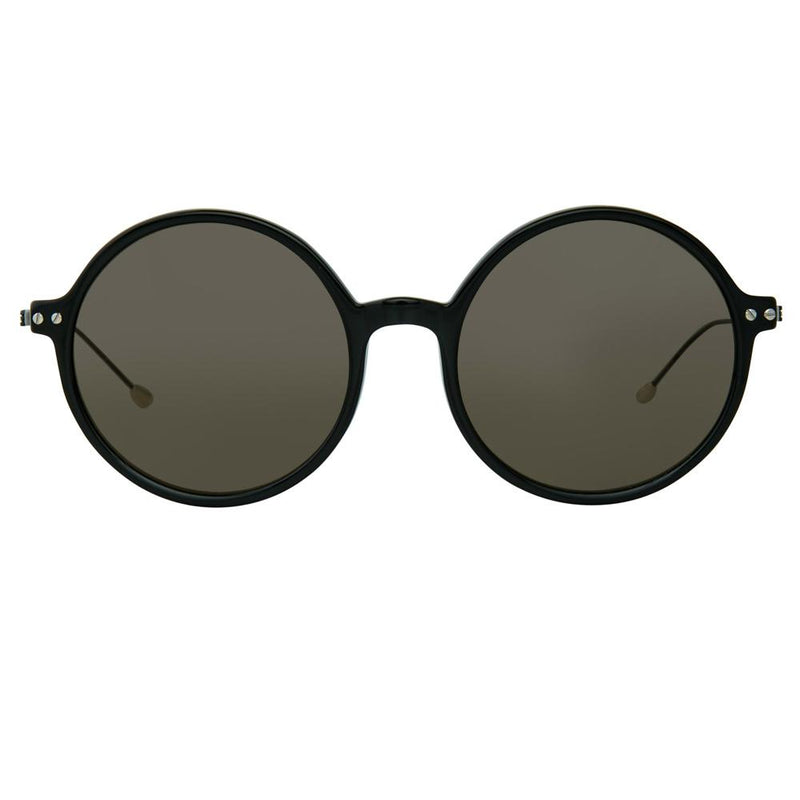 Ann Demeulemeester Sunglasses Round Shiny Black 925 Silver with Grey Lenses CAT3 AD54C1SUN - Watches & Crystals