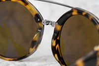 Ann Demeulemeester Sunglasses Round Tortoise Shell Titanium 925 Silver with Brown Lenses CAT3 AD45C2SUN - Watches & Crystals