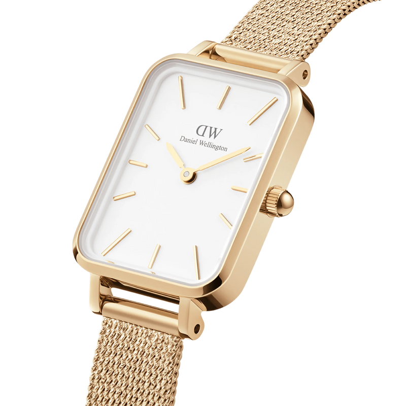 Daniel Wellington Quadro Pressed Evergold Ladies White Watch DW00100556