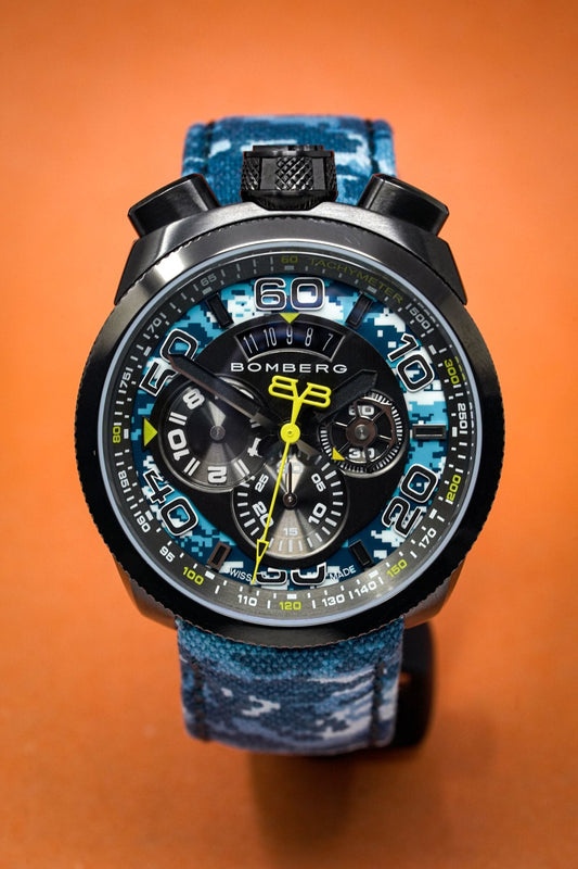 Bomberg BOLT-68 Chronograph Blue Camo - WatchPilot