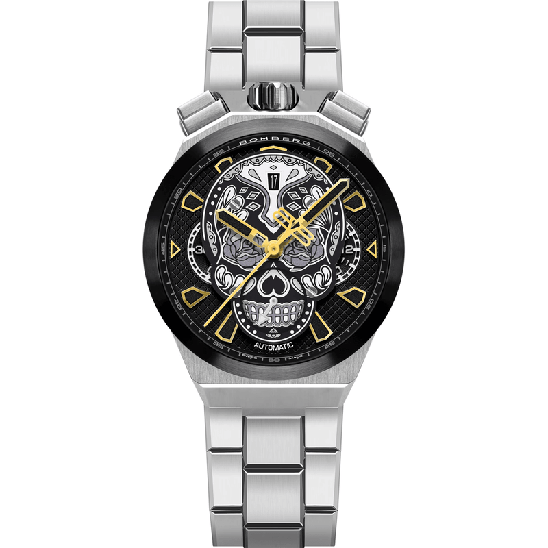 Bomberg Men's Bolt-68 Neo Calaveras Black Silver BF44CHASP.04-4.12