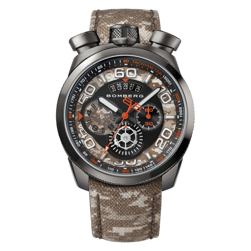 Bomberg Men's Chronograph Watch BOLT-68 Desert Camo Limited Edition BS45CHPGM.018.3 - WatchPilot