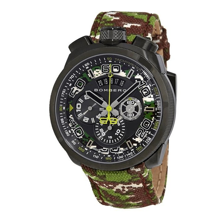 Bomberg Men's Chronograph Watch BOLT-68 Forrest Camo Limited Edition BS45CHPGM.038.3 - WatchPilot