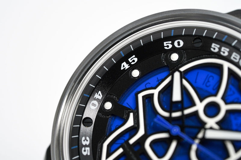 Bomberg Men's Watch BB-01 Black PVD Blue Skull CT43APBA.23-2.11 - WatchPilot