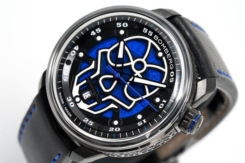 Bomberg Men's Watch BB-01 Black PVD Blue Skull CT43APBA.23-2.11 - WatchPilot