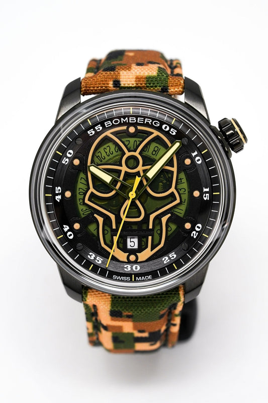 Bomberg Men's Watch BB-01 Black PVD Limited Edition Military Skull CT43APBA.23-4.11 - WatchPilot