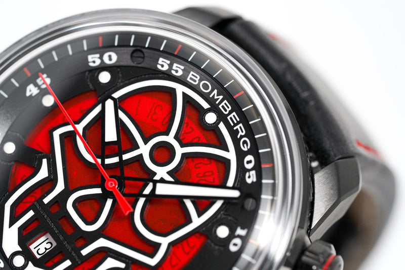 Bomberg Men's Watch BB-01 Black PVD Red Skull CT43APBA.23-1.11 - WatchPilot