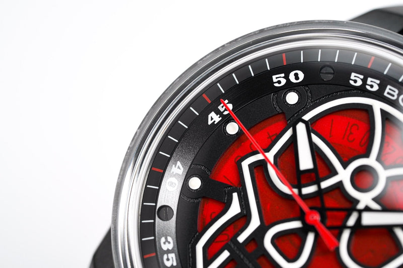 Bomberg Men's Watch BB-01 Black PVD Red Skull CT43APBA.23-1.11 - WatchPilot