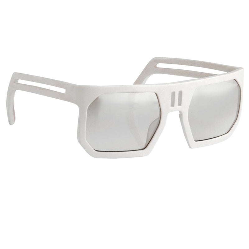 Boris Bidjan Saberi Sunglasses Rectangular White With Brown Graduated Lenses BBS1C1SUN - WatchPilot