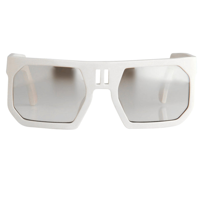 Boris Bidjan Saberi Sunglasses Rectangular White With Brown Graduated Lenses BBS1C1SUN - WatchPilot