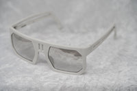 Boris Bidjan Saberi Sunglasses Rectangular White With Brown Graduated Lenses BBS1C1SUN - WatchPilot