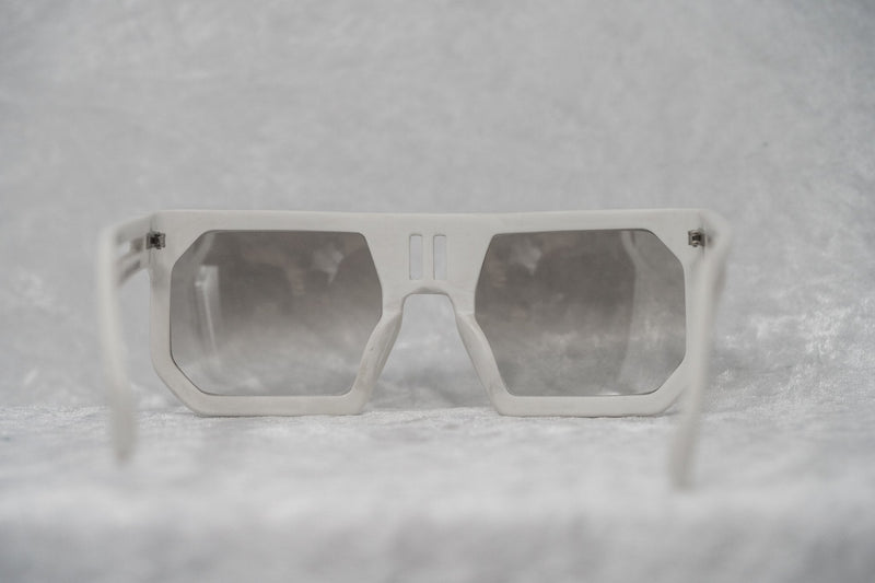 Boris Bidjan Saberi Sunglasses Rectangular White With Brown Graduated Lenses BBS1C1SUN - WatchPilot