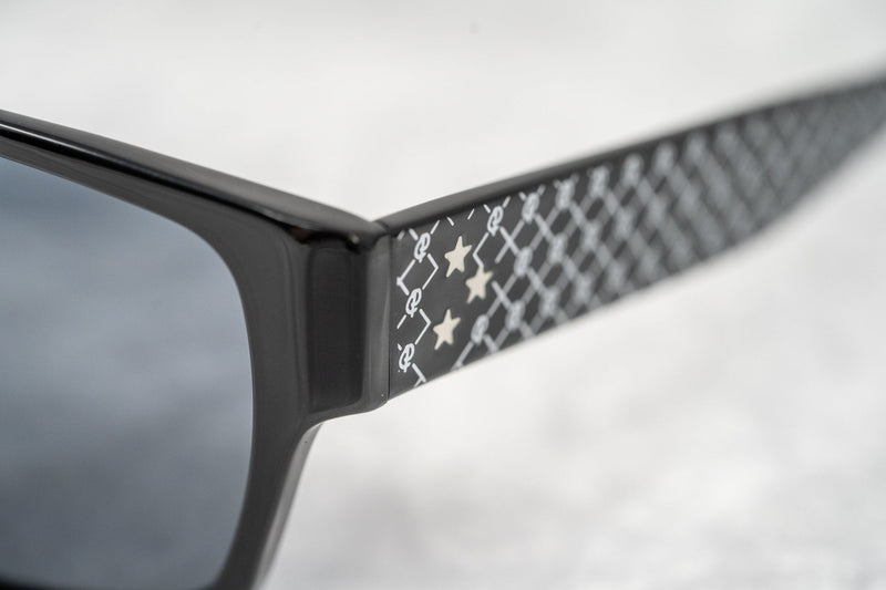 Buddhist Punk Sunglasses Rectangular Black Print With Grey Lenses Category 3 7BP6C2BLACKPRINT - WatchPilot