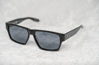 Buddhist Punk Sunglasses Rectangular Black Print With Grey Lenses Category 3 7BP6C2BLACKPRINT - WatchPilot