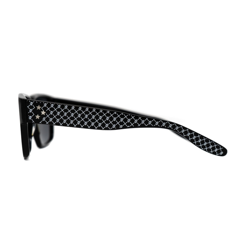 Buddhist Punk Sunglasses Rectangular Black Print With Grey Lenses Category 3 7BP6C2BLACKPRINT - WatchPilot