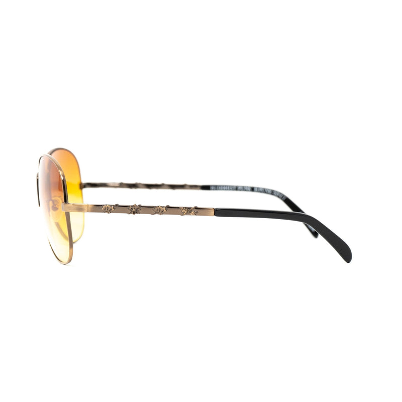 Buddhist Punk Sunglasses Rectangular Gold With Orange Yellow Graduated Lenses 6BP3C1GOLD - WatchPilot