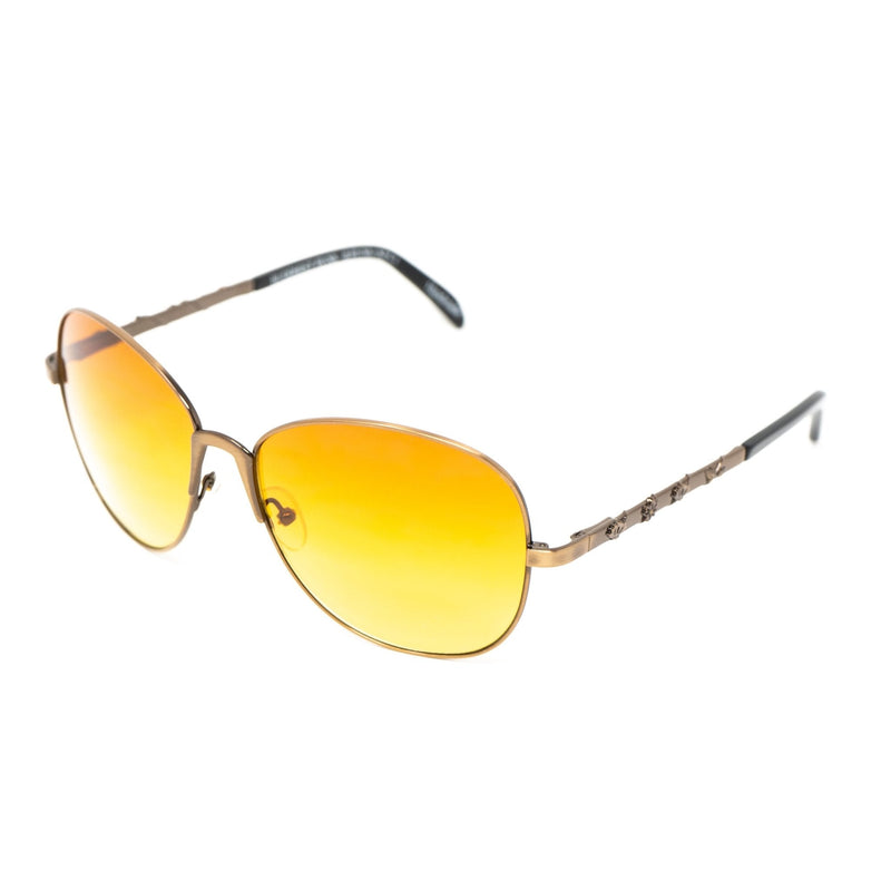 Buddhist Punk Sunglasses Rectangular Gold With Orange Yellow Graduated Lenses 6BP3C1GOLD - WatchPilot