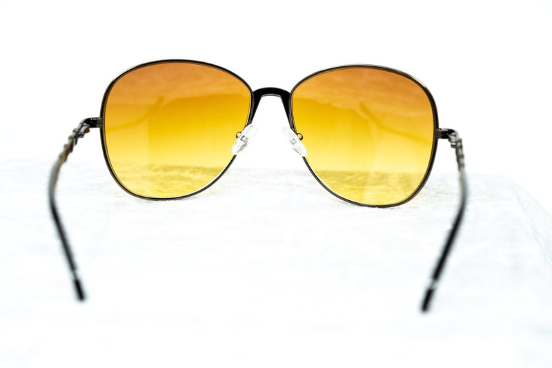 Buddhist Punk Sunglasses Rectangular Gold With Orange Yellow Graduated Lenses 6BP3C1GOLD - WatchPilot