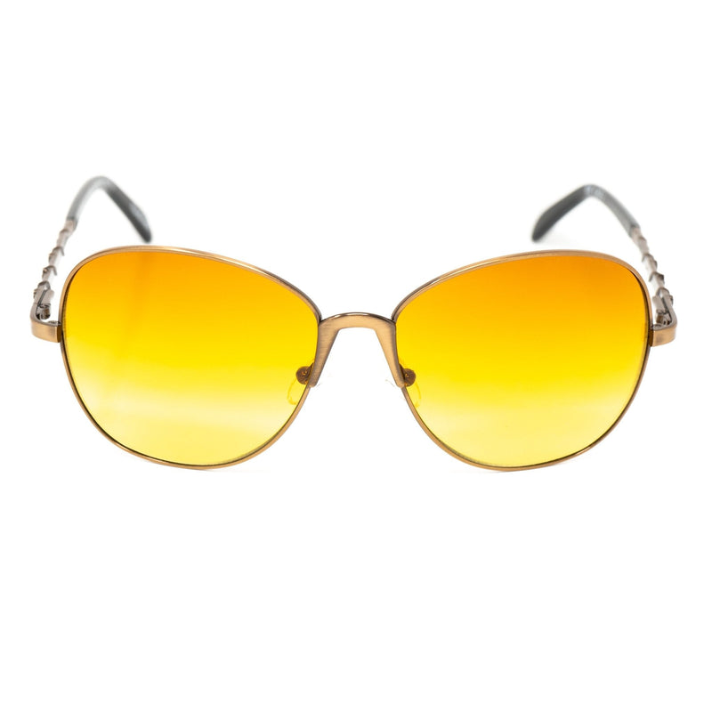 Buddhist Punk Sunglasses Rectangular Gold With Orange Yellow Graduated Lenses 6BP3C1GOLD - WatchPilot