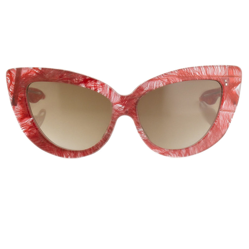 Charlotte Olympia Sunglasses Cat Eyes Red Clear Feather CO1C2SUN - WatchPilot