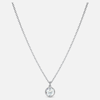 Swarovski Birthstone April Pendant Necklace Silver Rhodium Plated 5522775