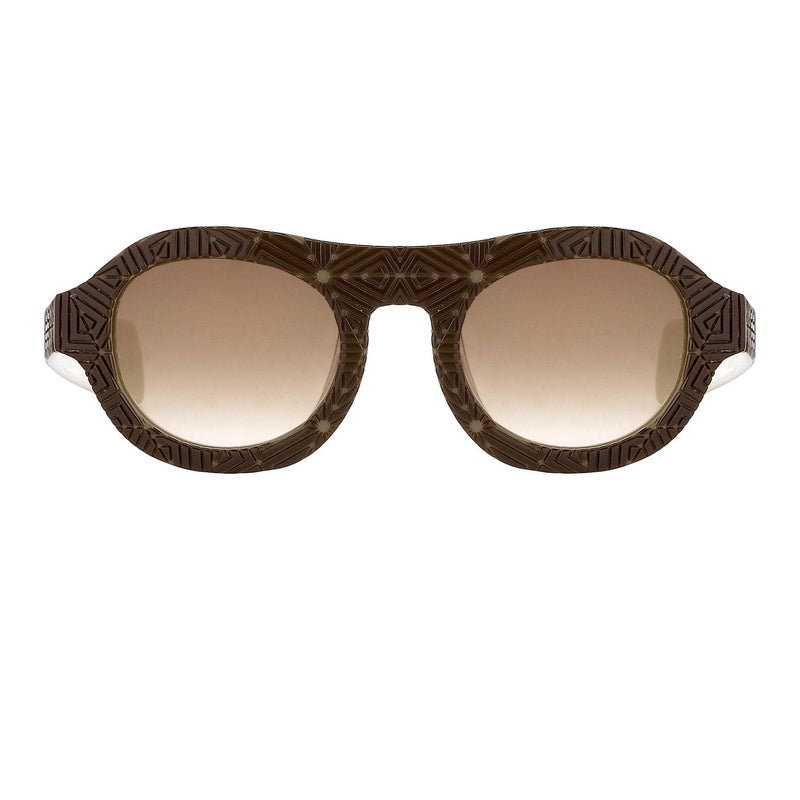 David David Sunglasses Oval Solid Brown Mink Cream With Brown Lenses Category 3 9DAVID1C4BLACKMINK - WatchPilot