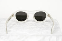 David David Sunglasses Oval Solid White Crystal With Dark Grey Lenses Category 3 9DAVID1C2WHITE - WatchPilot