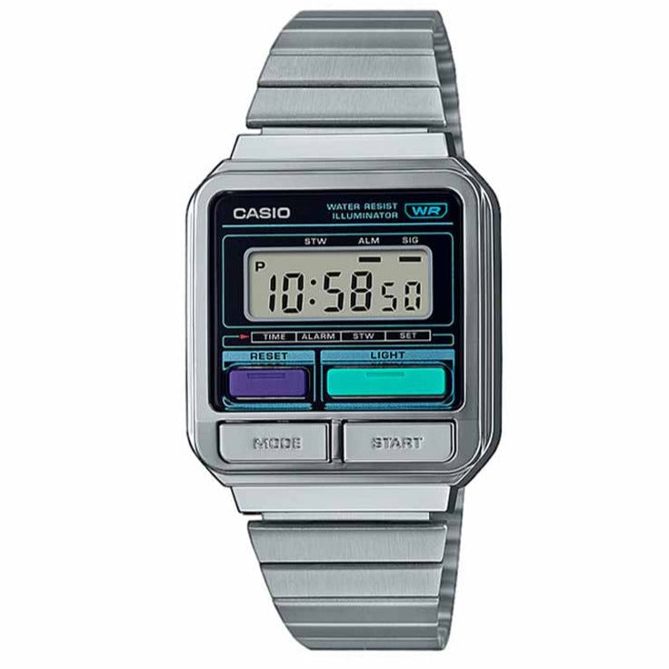 Digital Watch - Casio Classic Vintage Unisex Silver Watch A120WE-1AEF