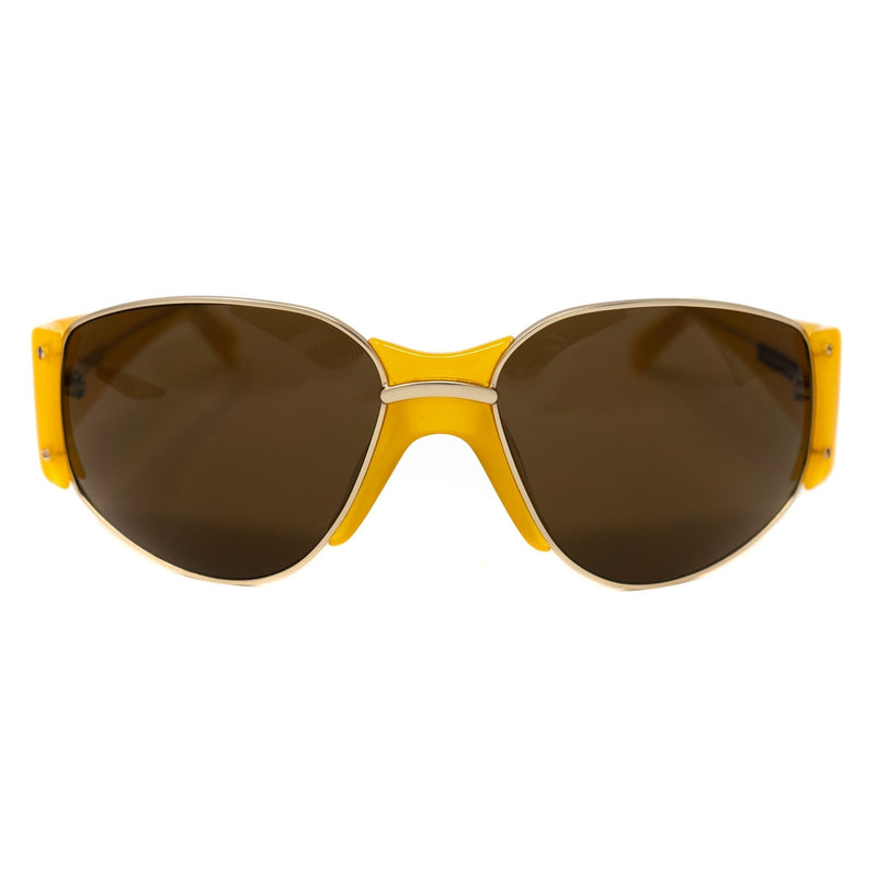 Eley Kishimoto Sunglasses Oversized Mustard Gold With Brown Lenses 5EKC1 - WatchPilot