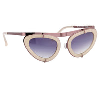 Erdem Women Sunglasses Cat Eye Beige Rose Gold and Grey Graduated Lenses - EDM3C2SUN - WatchPilot