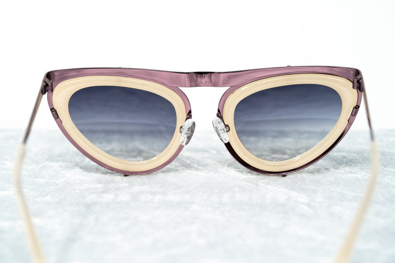 Erdem Women Sunglasses Cat Eye Beige Rose Gold and Grey Graduated Lenses - EDM3C2SUN - WatchPilot