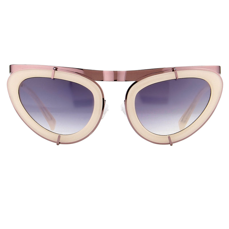 Erdem Women Sunglasses Cat Eye Beige Rose Gold and Grey Graduated Lenses - EDM3C2SUN - WatchPilot