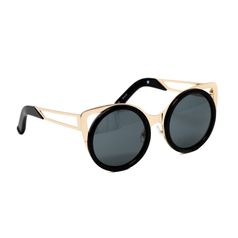 Erdem Women Sunglasses Cat Eye Black Light Gold with Black Lenses Category 3 EDM4C1SUN - WatchPilot