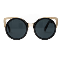 Erdem Women Sunglasses Cat Eye Black Light Gold with Black Lenses Category 3 EDM4C1SUN - WatchPilot