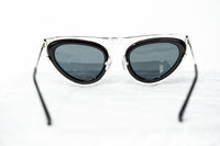 Erdem Women Sunglasses Cat Eye Black Shiny Silver with Grey Lenses Category 3 EDM3C6SUN - WatchPilot