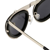 Erdem Women Sunglasses Cat Eye Black Shiny Silver with Grey Lenses Category 3 EDM3C6SUN - WatchPilot