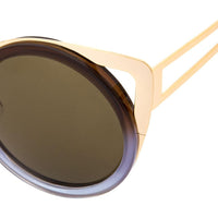 Erdem Women Sunglasses Cat Eye Blue Brown Gradient Light Gold with Brown Lenses Category 3 EDM4C10SUN - WatchPilot