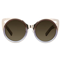 Erdem Women Sunglasses Cat Eye Blue Brown Gradient Light Gold with Brown Lenses Category 3 EDM4C10SUN - WatchPilot