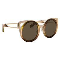 Erdem Women Sunglasses Cat Eye Brown Gradient Light Gold with Brown Lenses Category 3 EDM4C11SUN - WatchPilot