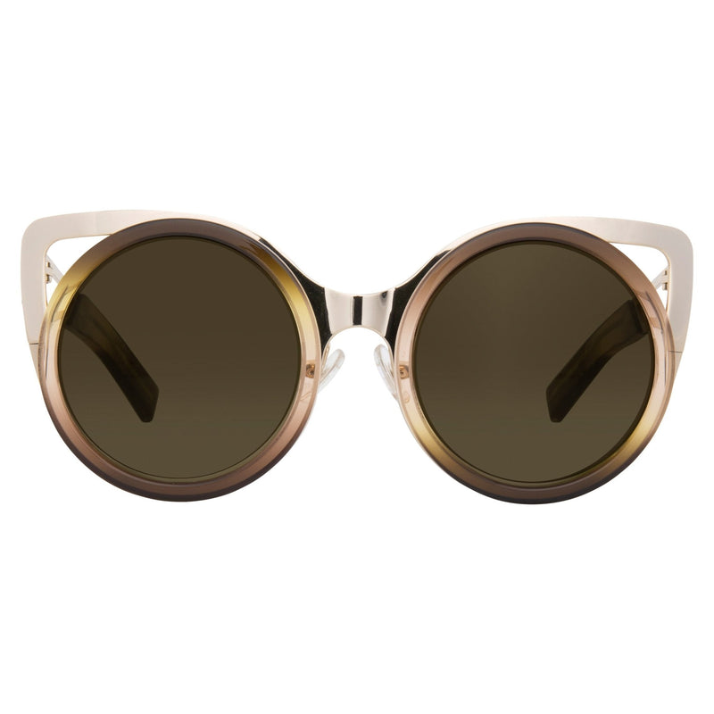 Erdem Women Sunglasses Cat Eye Brown Gradient Light Gold with Brown Lenses Category 3 EDM4C11SUN - WatchPilot