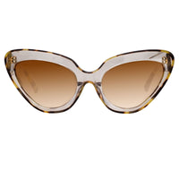 Erdem Women Sunglasses Cat Eye Clear Tortoiseshell With Brown Graduated Lenses - EDM29C1SUN - WatchPilot