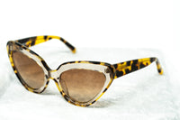 Erdem Women Sunglasses Cat Eye Clear Tortoiseshell With Brown Graduated Lenses - EDM29C1SUN - WatchPilot