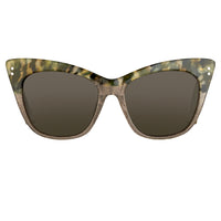 Erdem Women Sunglasses Cat Eye Marble Grey Glitter Silver with Grey Lenses Category 3 EDM22C3SUN - WatchPilot