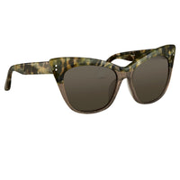 Erdem Women Sunglasses Cat Eye Marble Grey Glitter Silver with Grey Lenses Category 3 EDM22C3SUN - WatchPilot