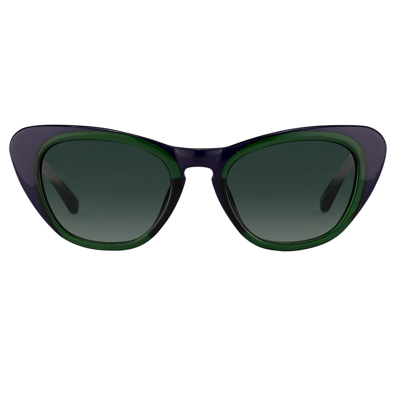 Erdem Women Sunglasses Cat Eye Navy Green with Green Gradient Lenses Category 3 EDM18C3SUN - WatchPilot