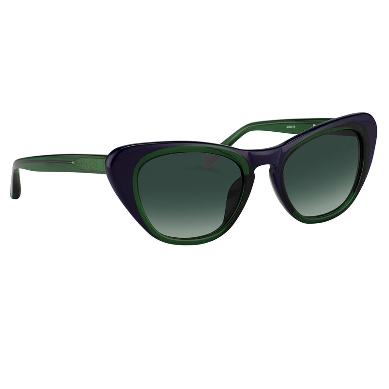 Erdem Women Sunglasses Cat Eye Navy Green with Green Gradient Lenses Category 3 EDM18C3SUN - WatchPilot