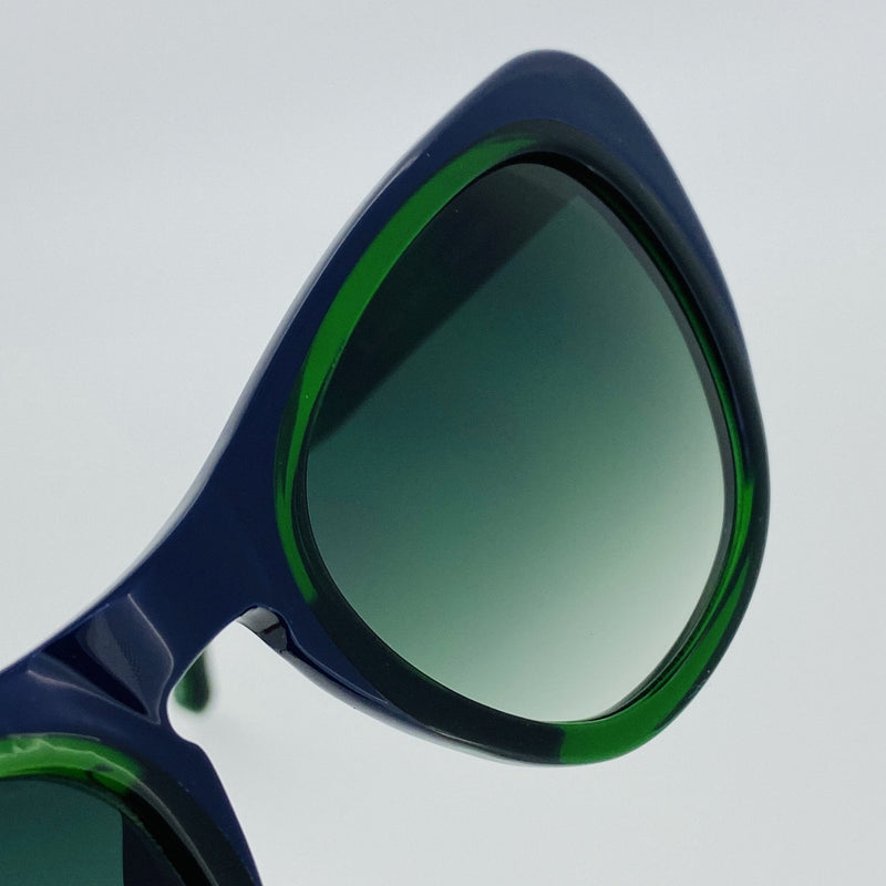 Erdem Women Sunglasses Cat Eye Navy Green with Green Gradient Lenses Category 3 EDM18C3SUN - WatchPilot